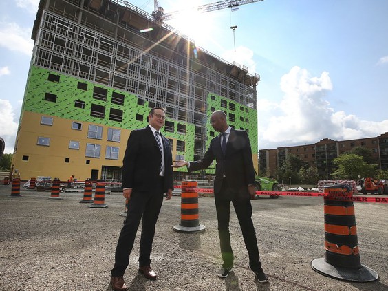 "We have a housing crisis in Windsor-Essex." MP Irek Kusmierczyk (L — Windsor-Tecumseh), left, and federal Minister of Families, Children and Social Development Ahmed Hussen are shown at a news conference in Windsor on Friday, July 30, 2021. PHOTO BY DAN JANISSE /Windsor Star